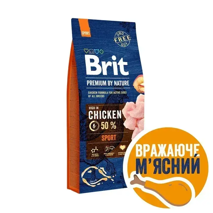 Brit Premium Sport 15кг-корм для собак з високою активністю1