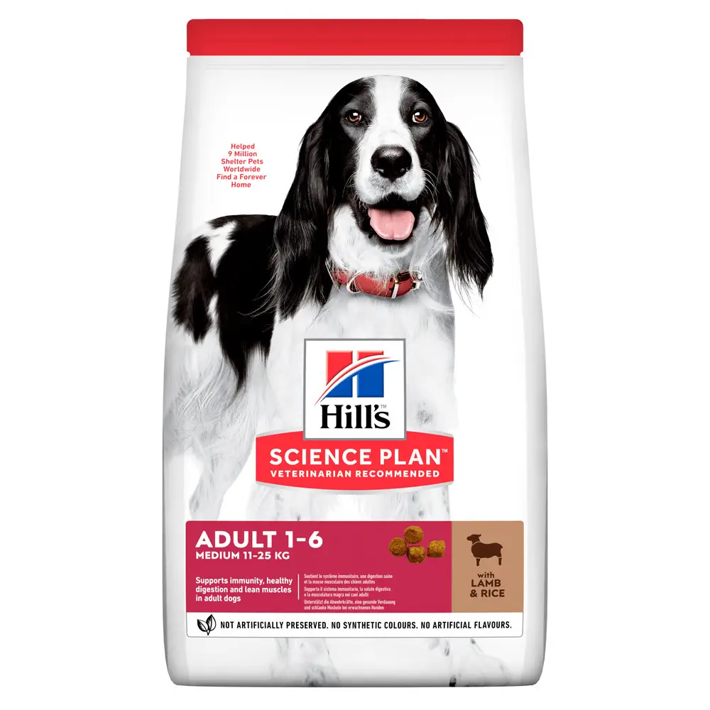 Hills SP Adult Medium Lamb & Ric 14кг корм для собак середніх порід з ягням1