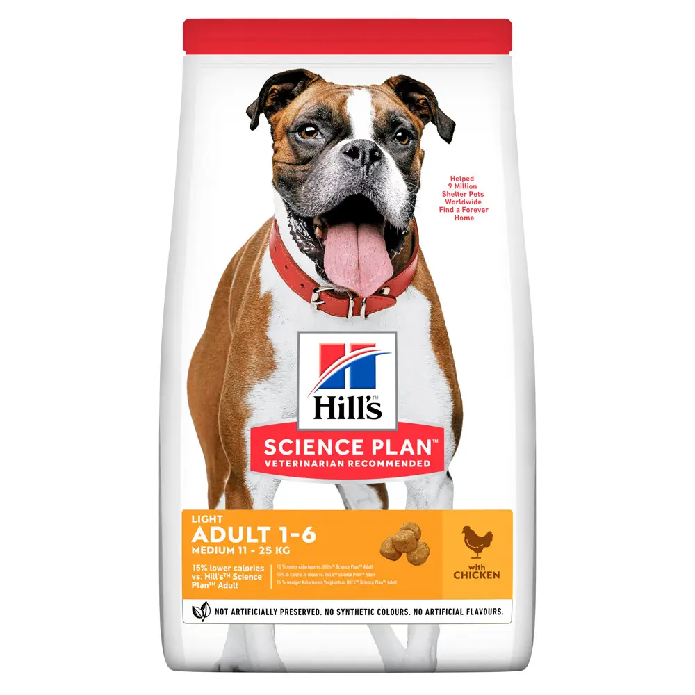 Hills SP Adult Light Medium 14кг корм для собак середніх порід схильних до ожиріння1