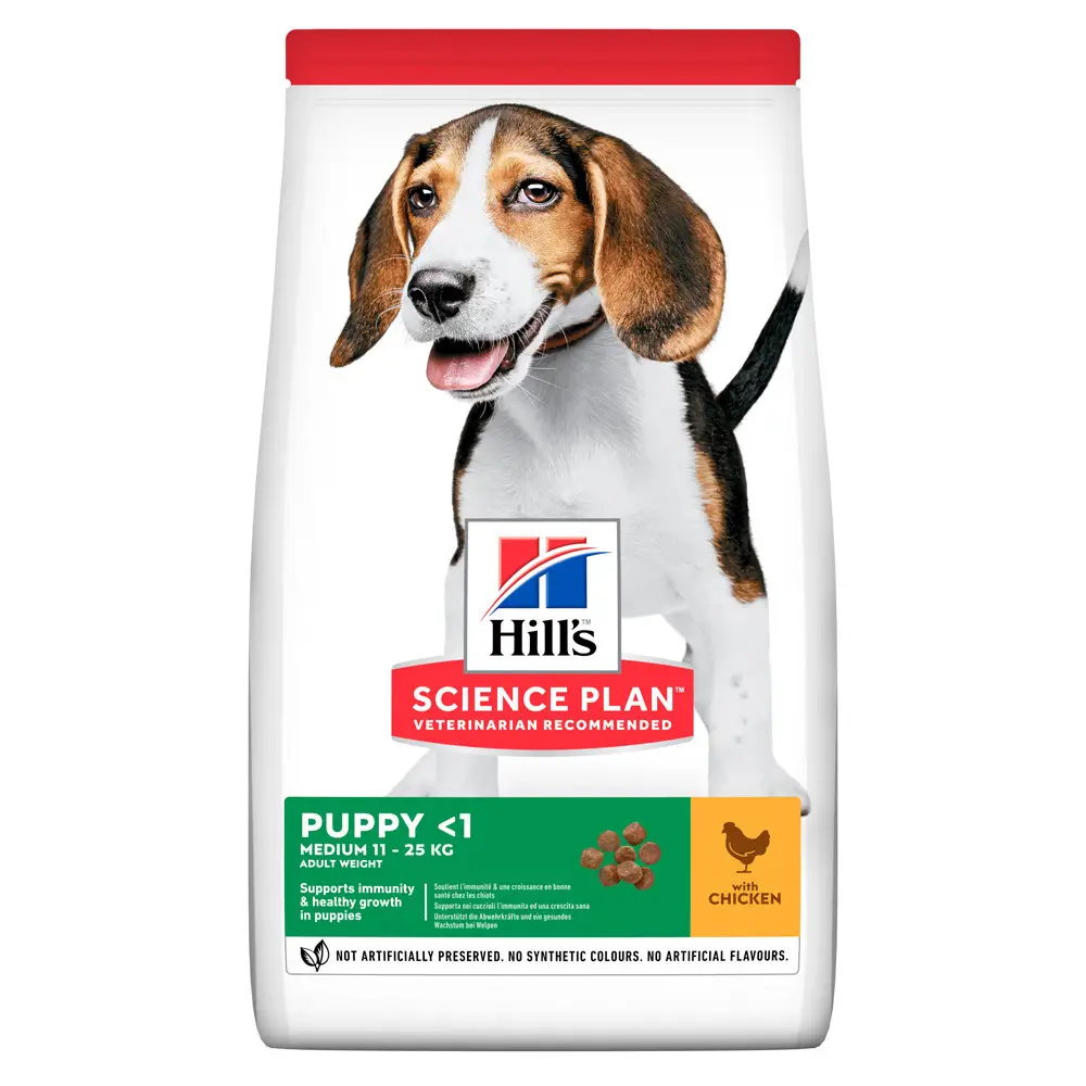 Hills SP Medium Puppy 14кг корм для цуценят середніх порід з куркою1