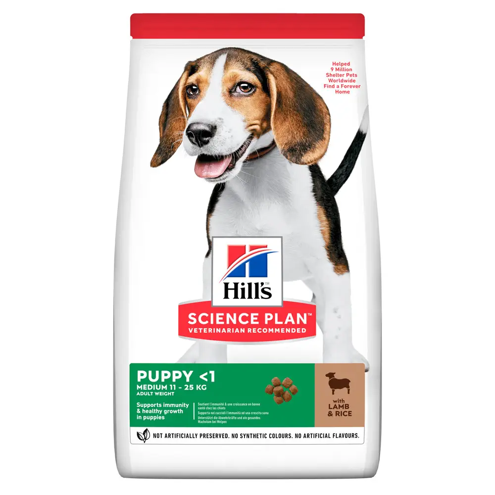 Hills SP Medium Puppy 14кг корм для цуценят середніх порід з ягням1