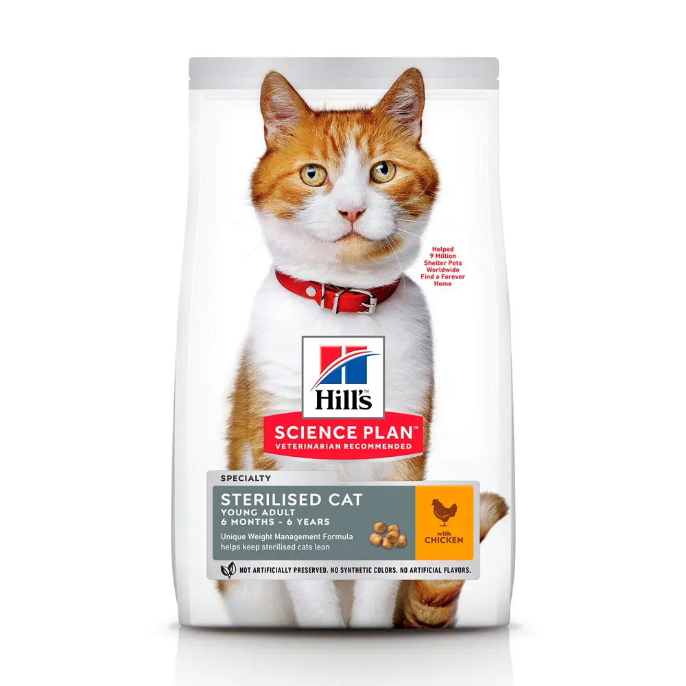 Hills Sterilised Cat Young Adult 1,5 кг корм для стерилізованих кішок (курка)2