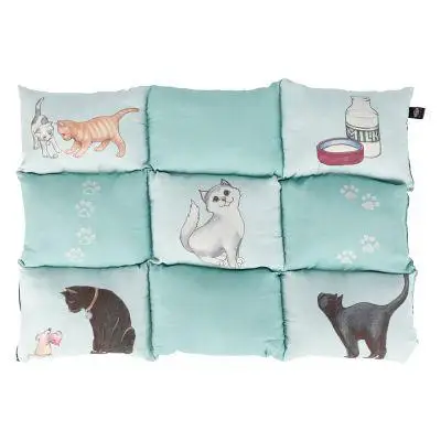 Trixie TX-37075 Матрац Patchwork 70*55 см м'ятний з кішками1