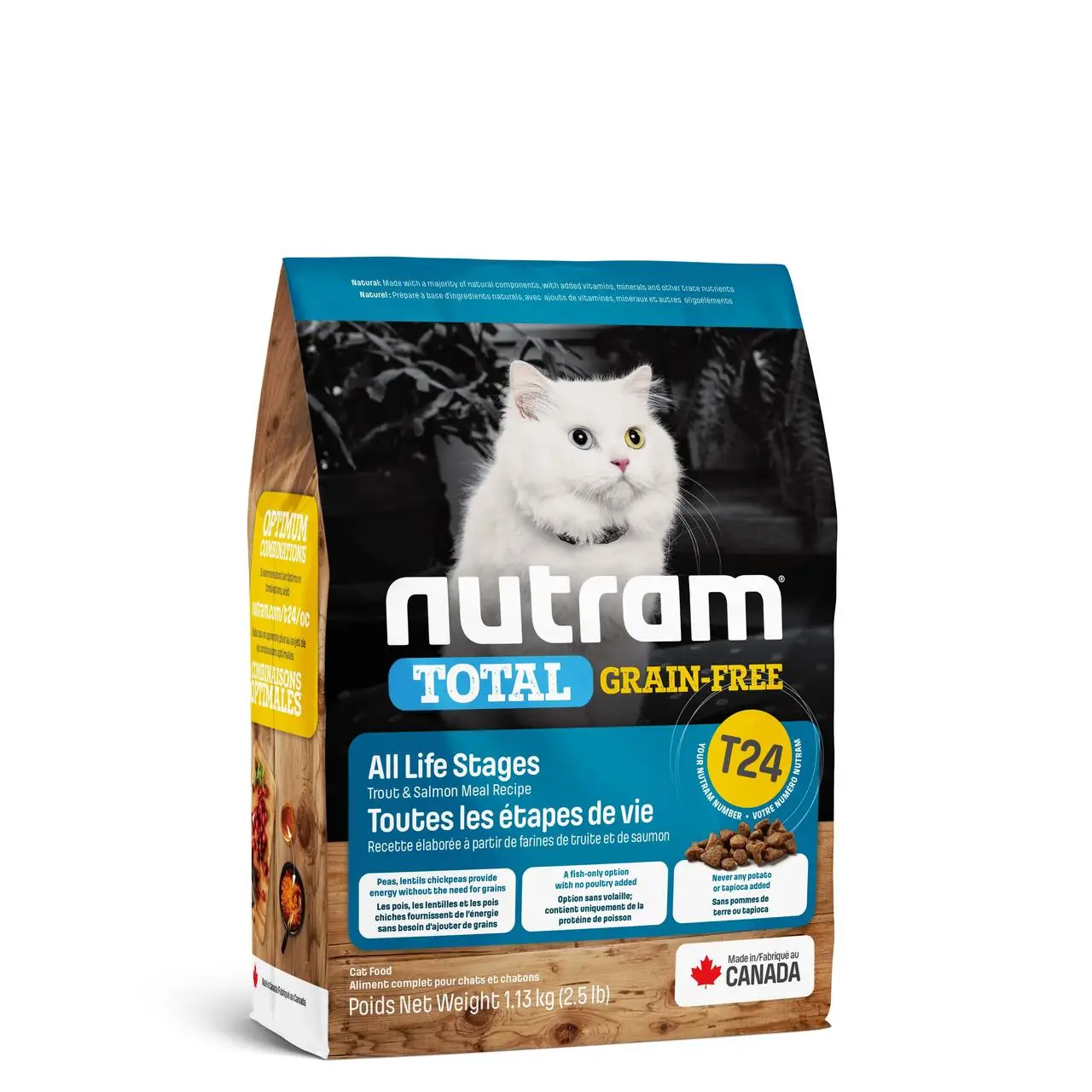 T24 Nutram Total Grain-Free® Salmon 5,4 кг- беззерновий корм для кішок з лососем і фореллю1