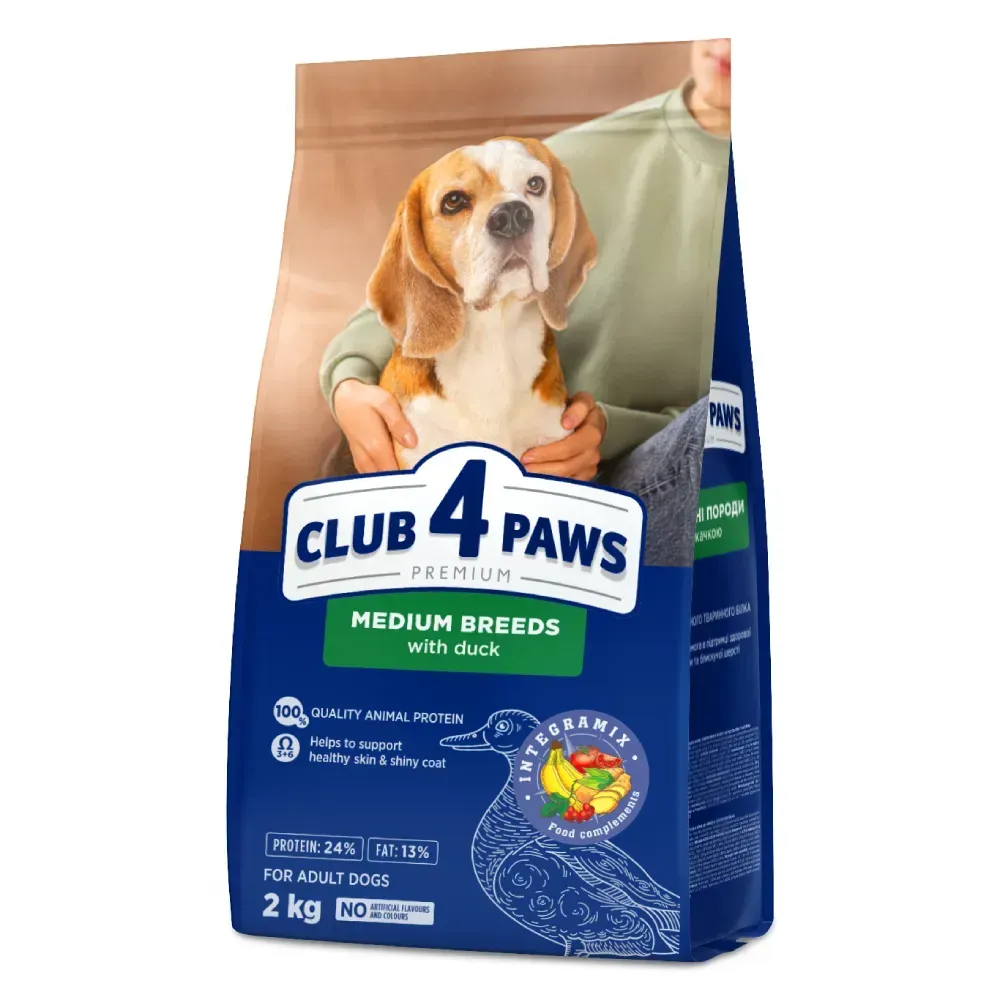 Клуб 4 Лапи корм для собак середніх порід 2 кг (качка)...