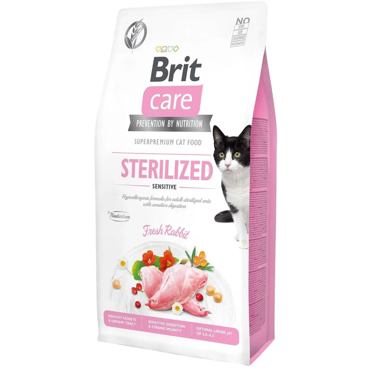 Brit Care Cat GF Sterilized Sensitive, 7 кг (чутливості травлення для стерелізованних)1