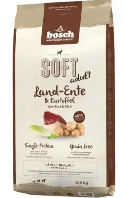 Bosch Soft Adult Land-Ente & Kartoffel 12,5кг напіввологи...