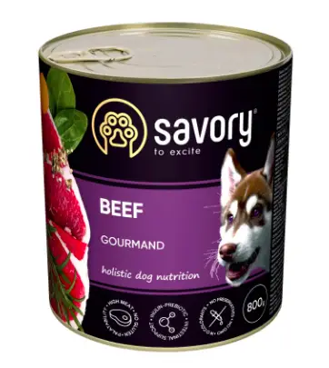 Savory вологий корм для собак 800г (яловичина)1