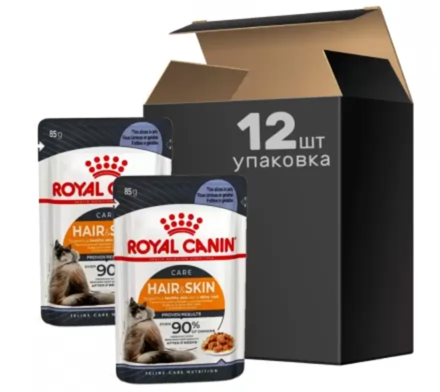 Royal Canin Hair&Skin Care у соусі 85 г*12шт — паучі для ...