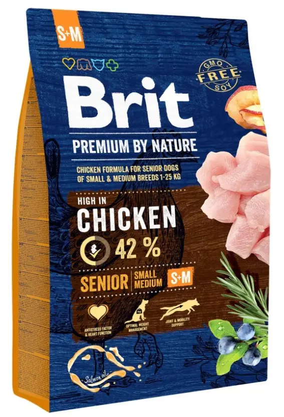 Brit Premium Senior S + M 3кг- для старіючих собак дрібних і середніх порід1