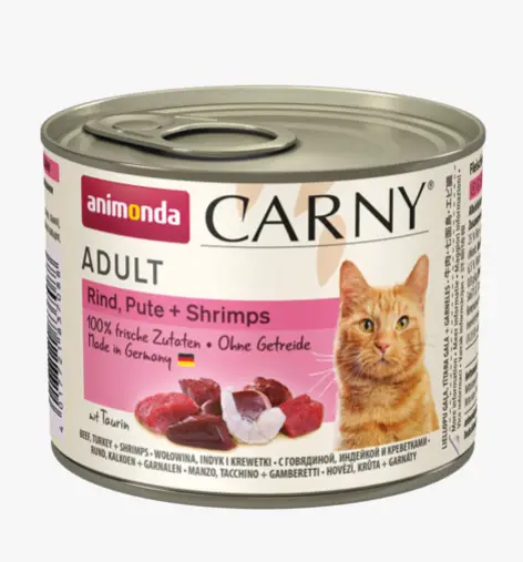 Animonda Carny консерви для кішок 200г (яловичина, індичка та креветки)1