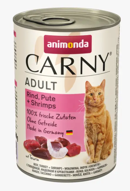 Animonda Carny консерви для кішок 400г (яловичина, індичка та креветки)1