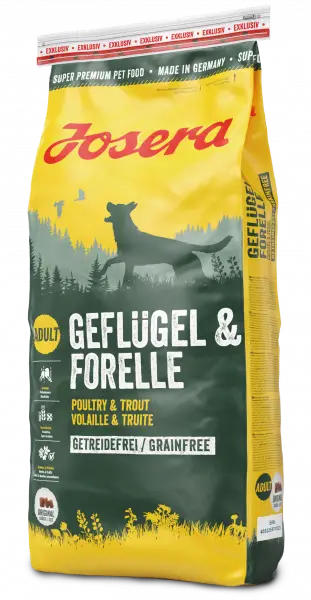 Josera Geflugel and Forelle 15 кг - беззерновой корм з птицею і фореллю для собак1