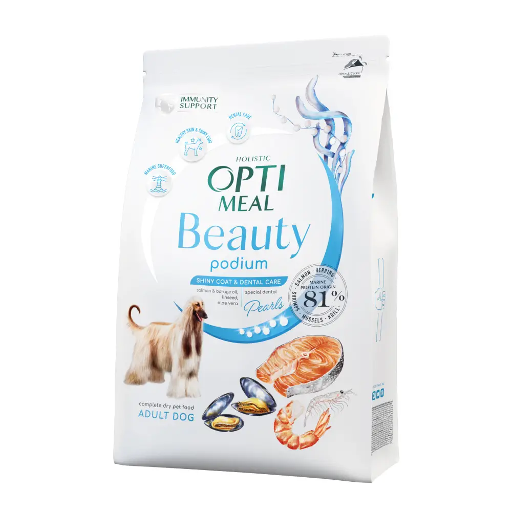 Optimeal Beauty Podium корм для догляду за шерстю і зубами собак 10 кг1