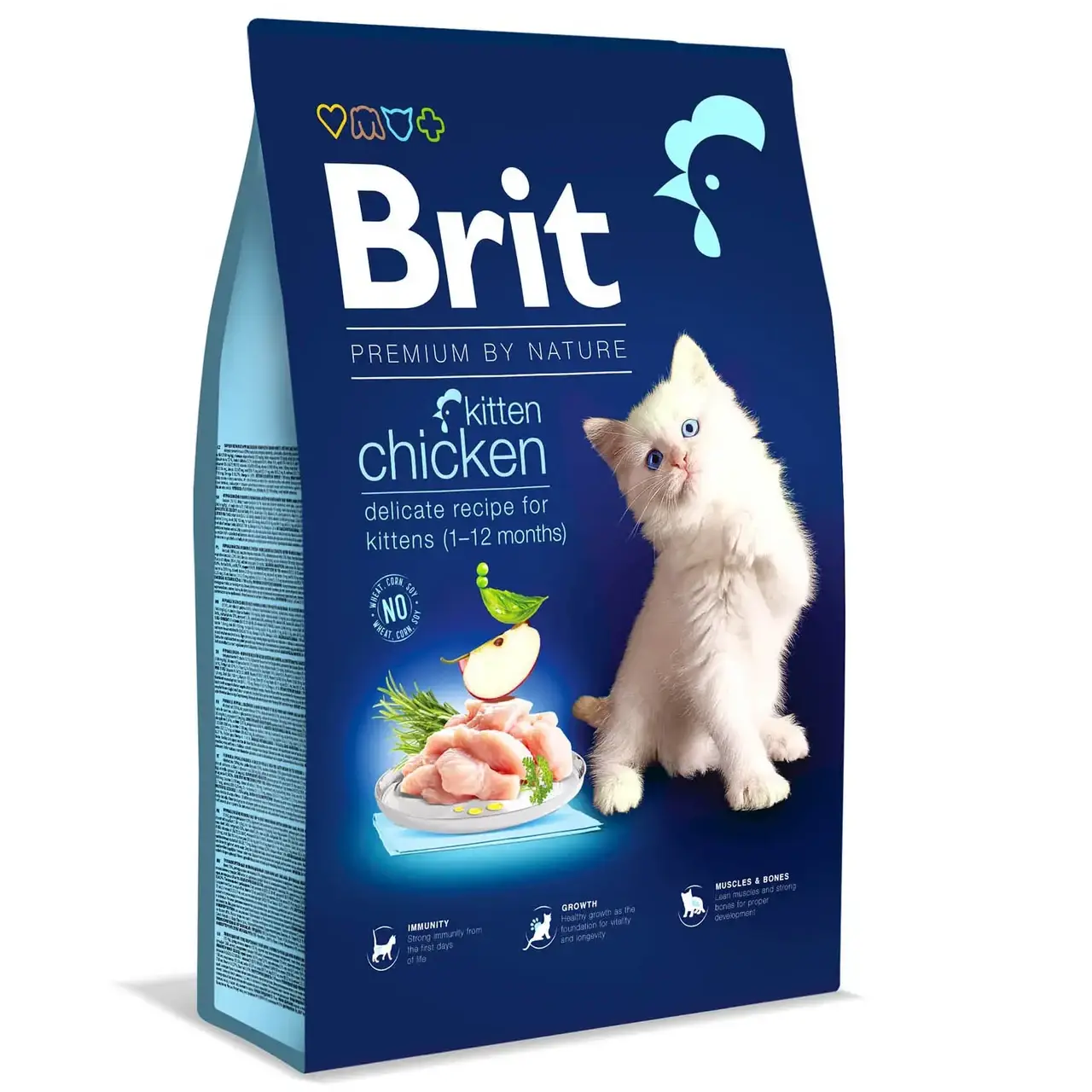 Brit Premium by Nature Kitten 8кг корм для кошенят з куркою1