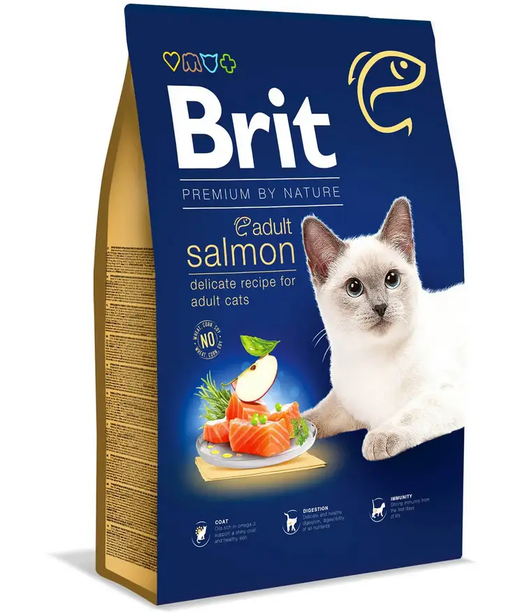 Brit Premium by Nature корм для кішок з лососем 8 кг1