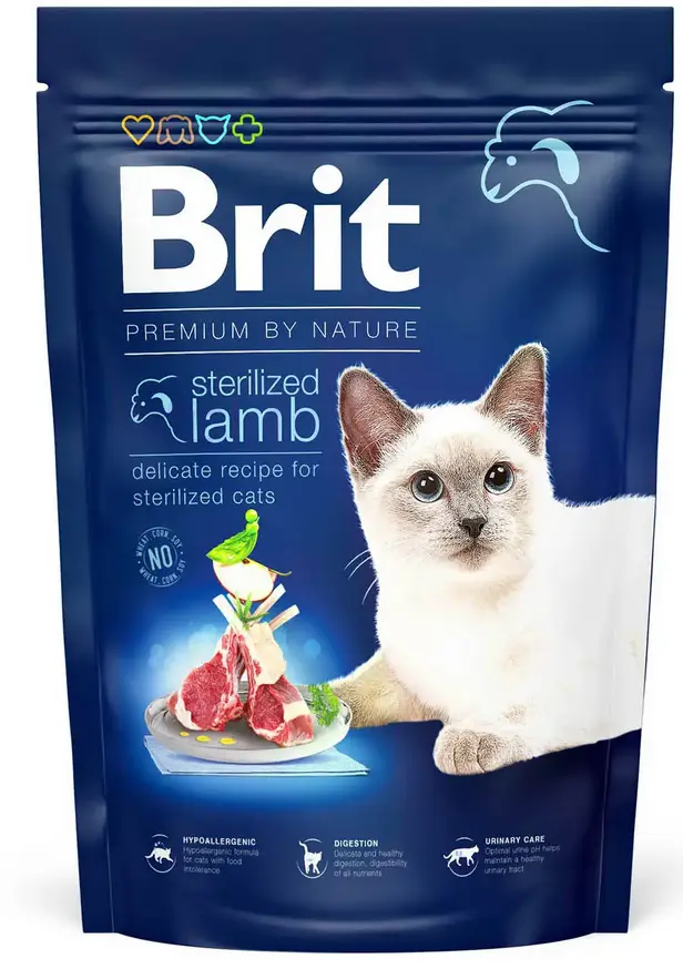 Brit Premium by Nature Cat Sterilized Lamb 1,5кг корм для стерилізованих котів (ягня)1
