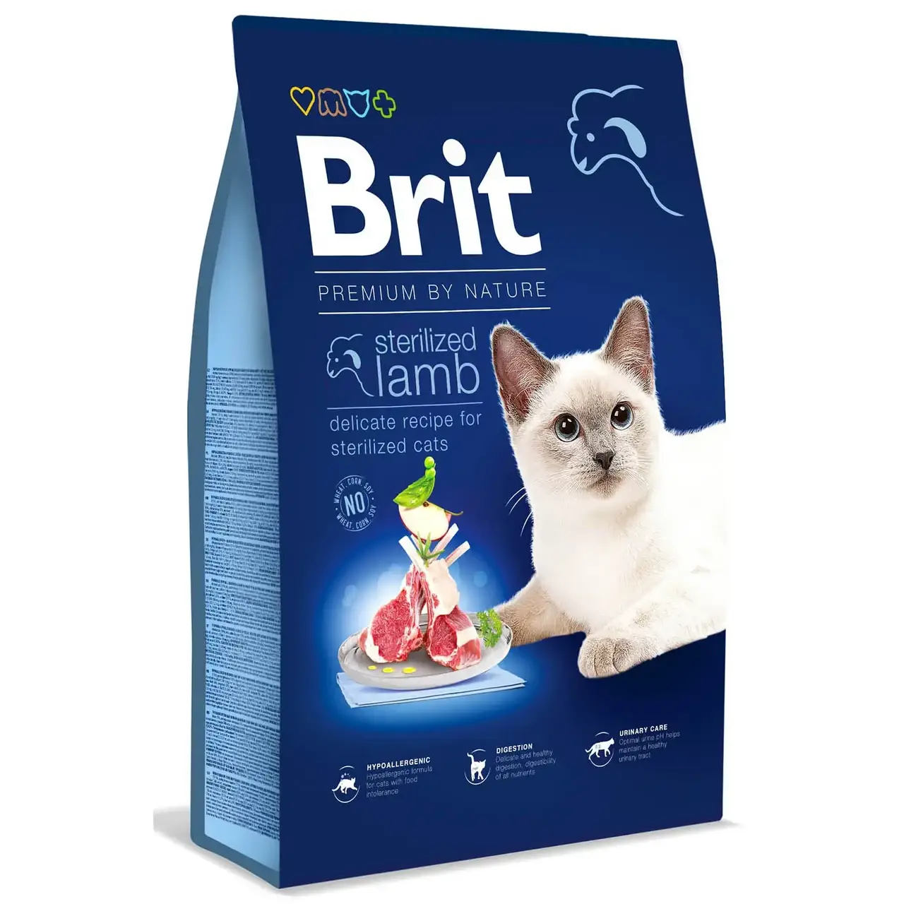 Brit Premium by Nature Cat Sterilized Lamb 8кг корм для стерилізованих котів (ягня)1