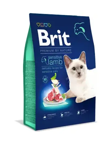 Brit Premium by Nature Cat Sensitive корм для котів з чутливим харчовим продуктом 8 кг (ягненок)1
