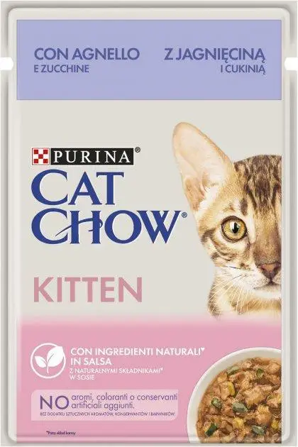 Cat Chow паучі 85г*26шт для кошенят (ягня цукіні)1