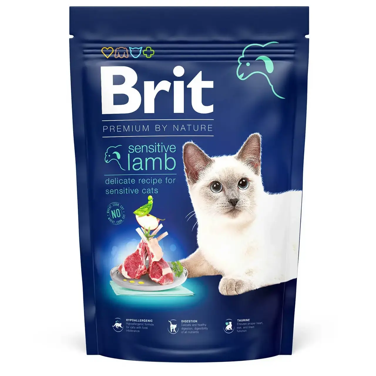 Brit Premium by Nature Cat Sensitive корм для котів із чутливим травленням 0,8 кг на вагу (ягня)1