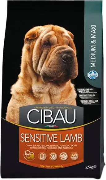 Farmina Cibau Adult Medium & Maxi Sensitive Dog корм для собак із чутливим травленням 2,5 кг (ягня)1