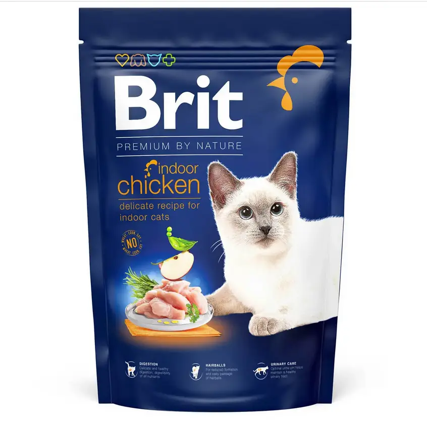 Brit Premium by Nature Cat Indoor корм для котів, що мешкають у приміщенні 1,5 кг (курка)1