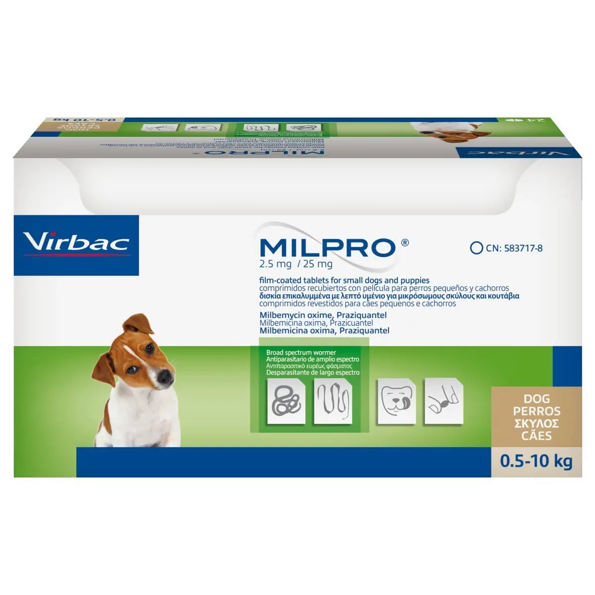 Virbac Milpro (Милпро) Антигельмінтні 2 таблетки для цуценят малих порід собак ( до 5кг)1