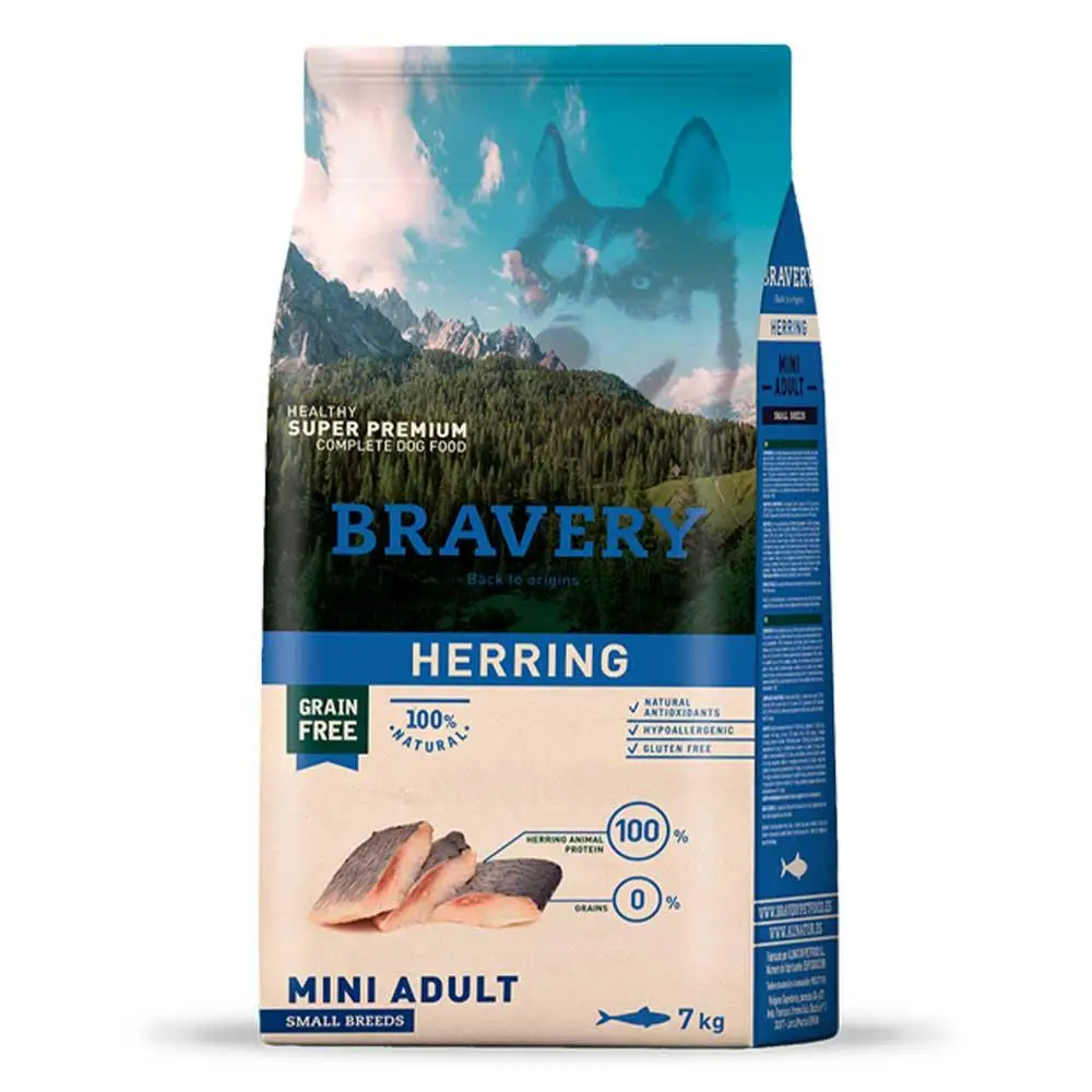 Bravery Mini Adult беззерновий корм для собак мелікх порід із селедкою 7 кг1