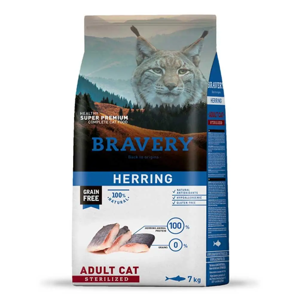 Bravery Sterilized беззерновий корм для стерилізованих котів з оселедцем 2 кг1