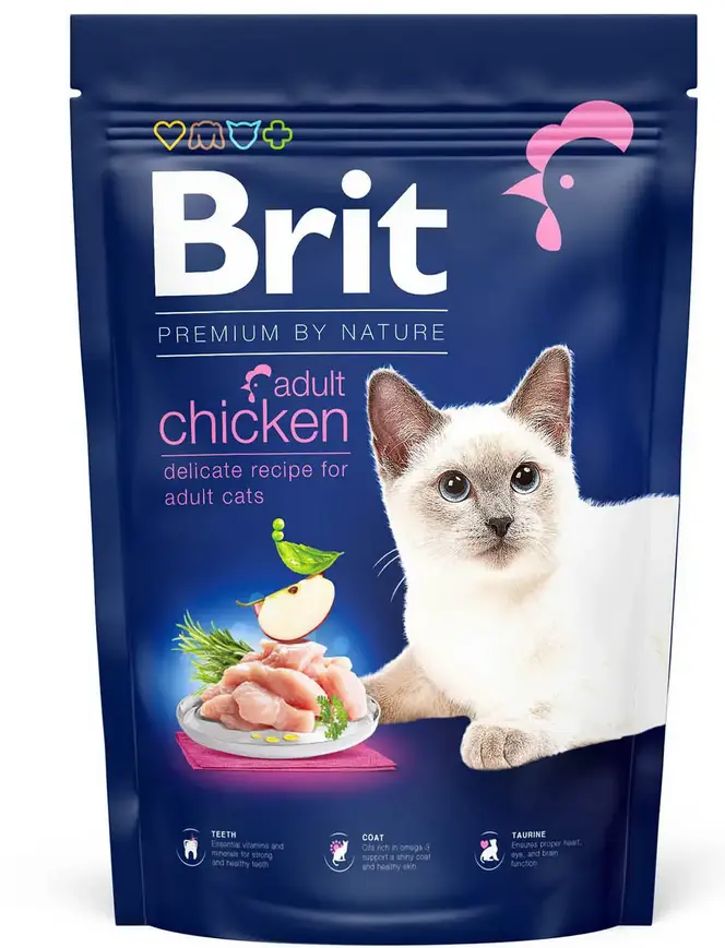 Brit Premium by Nature Cat Adult Chicken 1 кг (на вагу) корм для кішок із куркою1