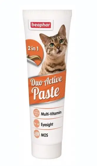 Beaphar Duo Active Pasta for Cats подвійна мультивітамінна паста для здоров'я кишківника котів 100 г1