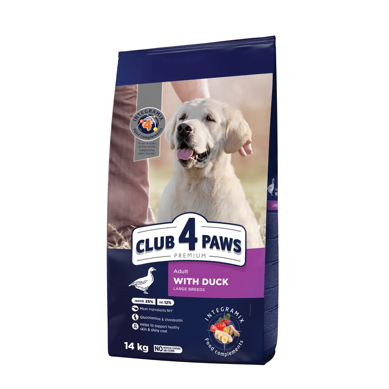 Клуб 4 Лапи Преміум корм для собак великих порід з качкою 14 кг1