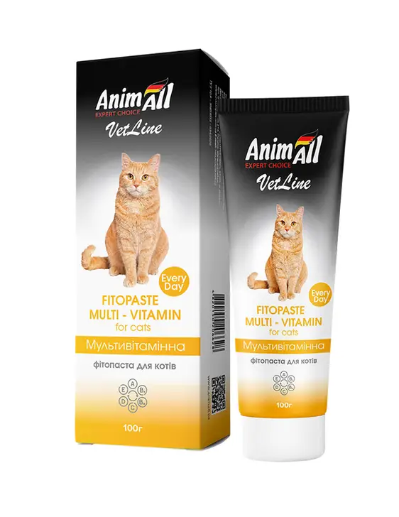 AnimAll VetLine мультивітамінна фітопаста для котів 100 г1