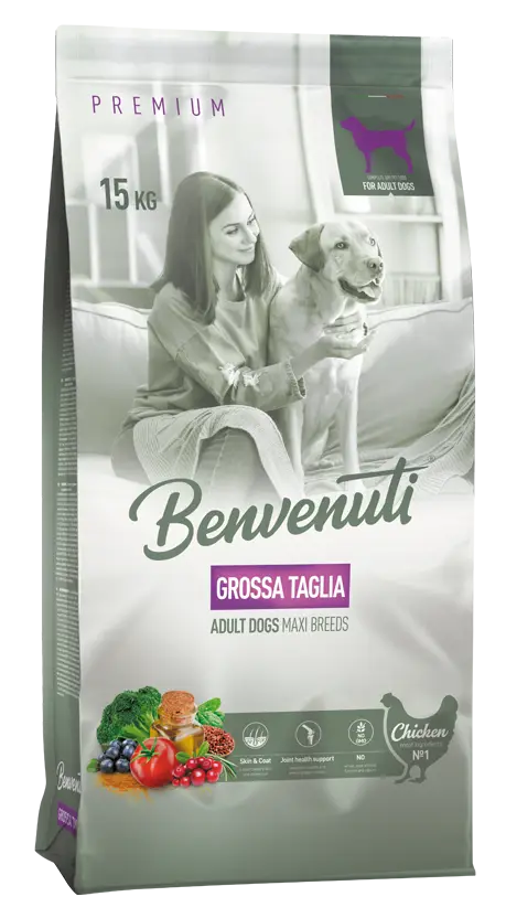 Benvenuti Grossa Taglia корм для собак великих порід з куркою 15 кг1