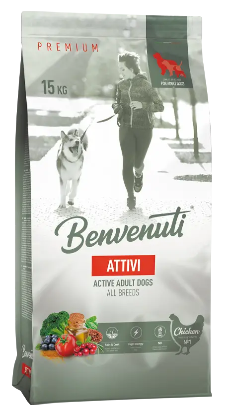 Benvenuti Attivi корм для активних собак з куркою 15 кг...