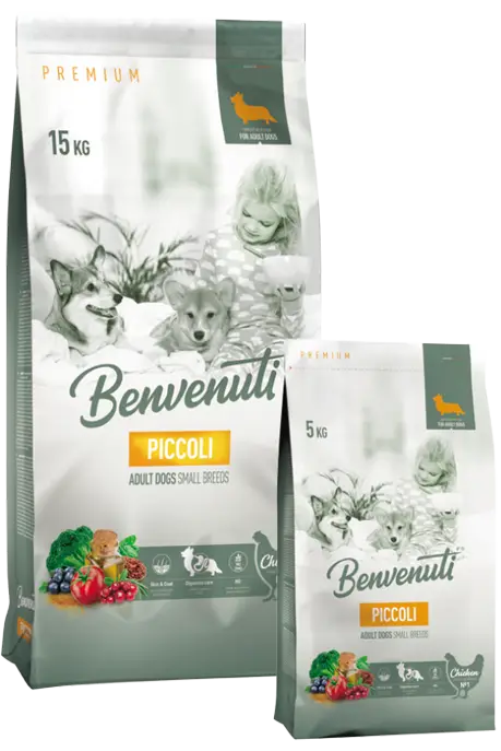 Benvenuti Piccoli 900г (на вес ) корм для собак мелких пород с курицей1