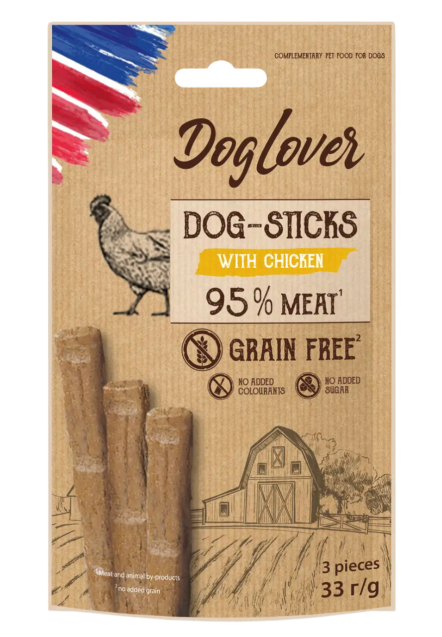 Dog Lover м'ясні палички для собак з куркою (3 шт)1