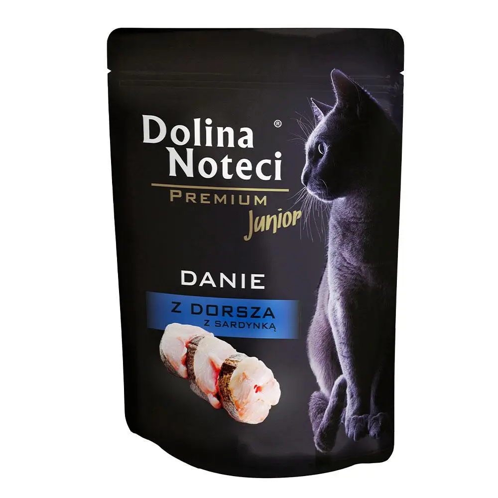 Dolina Noteci Premium Danie паучі для кошенят 85г*10 шт (тріска та сардина)1