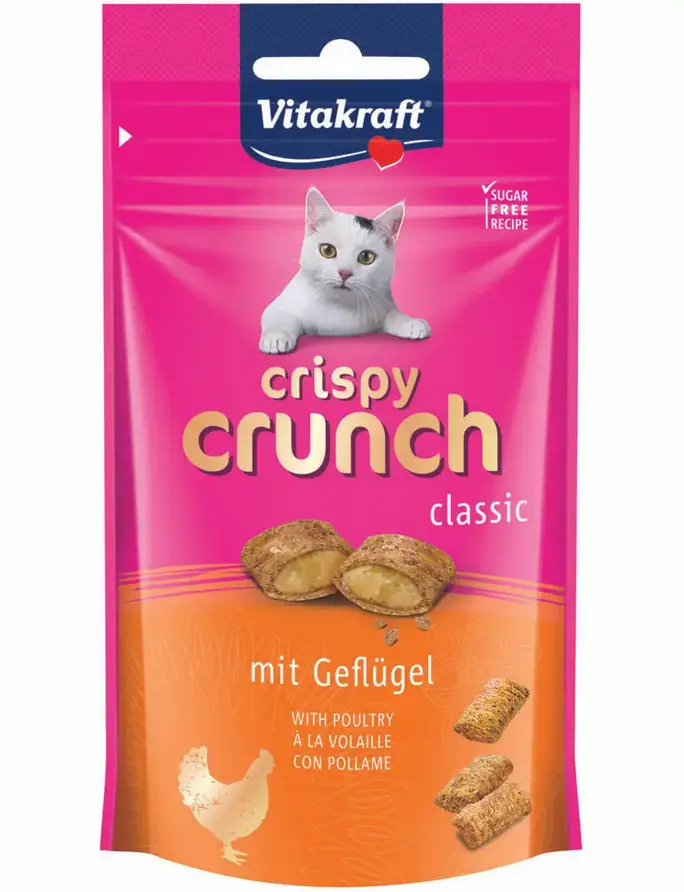 Vitakraft Crispy Crunch подушечки для котів 60 г (м’ясо птахів)1