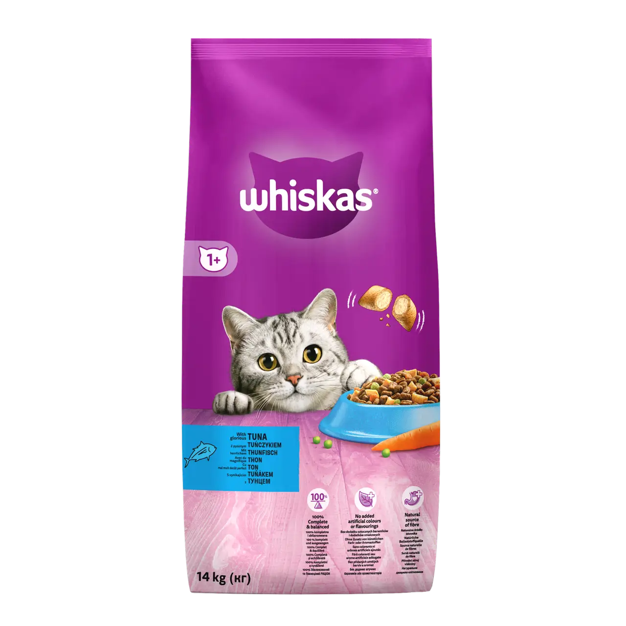 Whiskas Сухий корм для кішок смачні подушечки з тунцем 14кг1