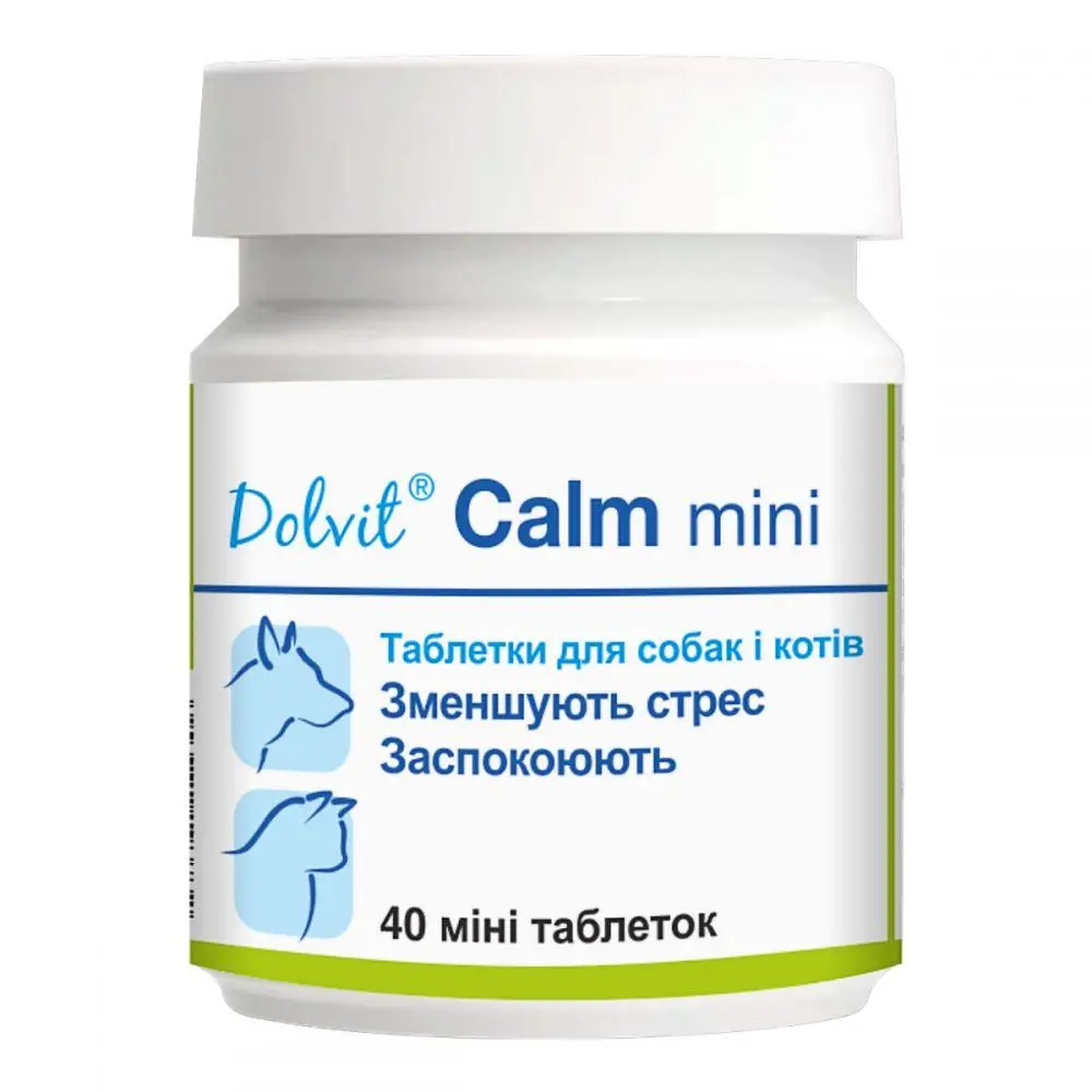 Dolvit Calm mini таблетки для зменшення стресу у собак дрібних порід та кішок 40 таб1