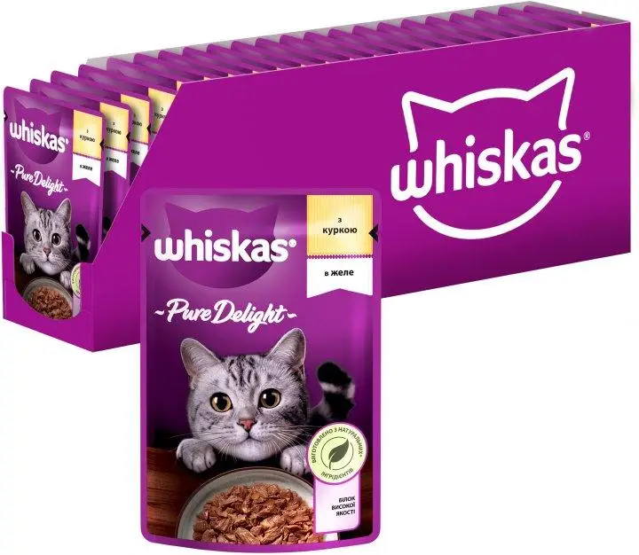 Whiskas паучи для кішок 85г*28шт (куряче в желе)1