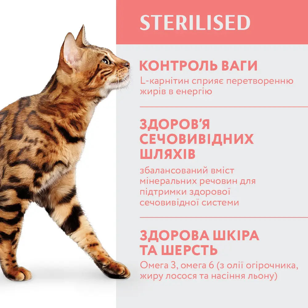Optimeal Sterilized Adult Cat 4кг- корм для кастрованих / стерилізованих кішок з яловичиною4