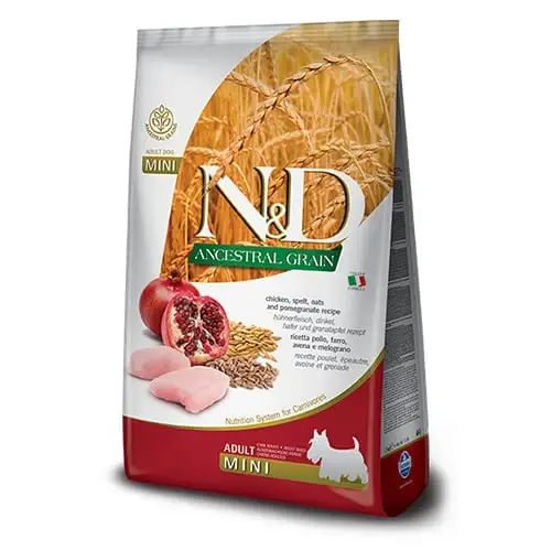 Farmina N&D Ancestral Grain низькозерновий корм для собак дрібних порід 2,5 кг (курка та гранат)1