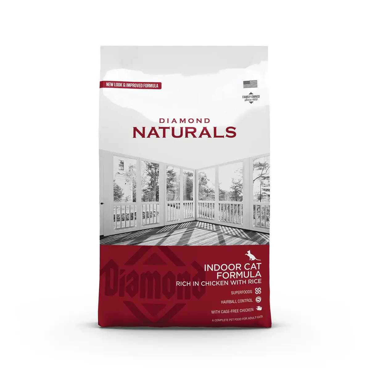 Diamond Naturals Indoor Cat Chicken&Rice корм для домашніх котів з куркою та суперфудами 7,5 кг1