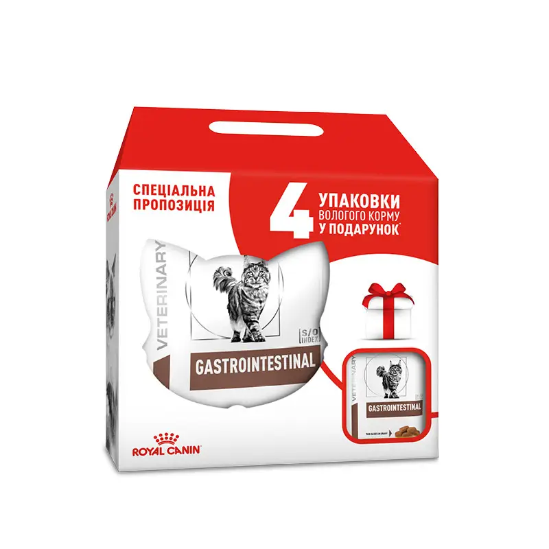 Royal Canin Gastro Intestinal Feline 2кг+4пауча дієта для кіш...