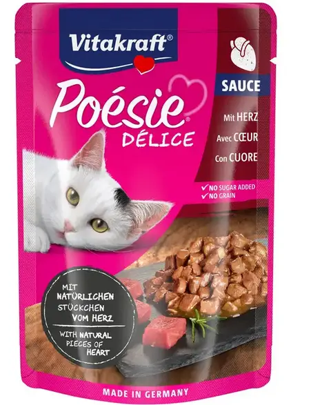 Vitakraft Poésie Délice паучі для котів 85г*23шт (серця в соусі)1