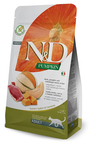 Farmina N&D Grain Free Pumpkin беззерновий корм для кішок 5 кг (качка/диня)1