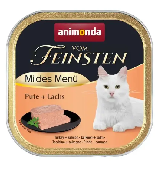 Animonda Vom Feinsten консерва для кішок 100 г (індичка та лосось)1